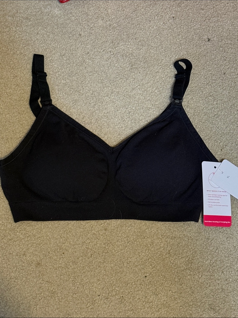 Black Nursing/Comfort Bra with Adjustable Straps